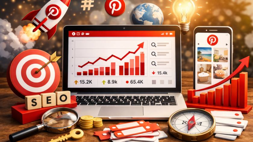 Pinterest SEO 2026 zeigt dir, wie du die richtigen Keywords für Pinterest und Google findest, mehr Klicks auf deinen Blog holst und deine Inhalte gezielt sichtbarer machst.