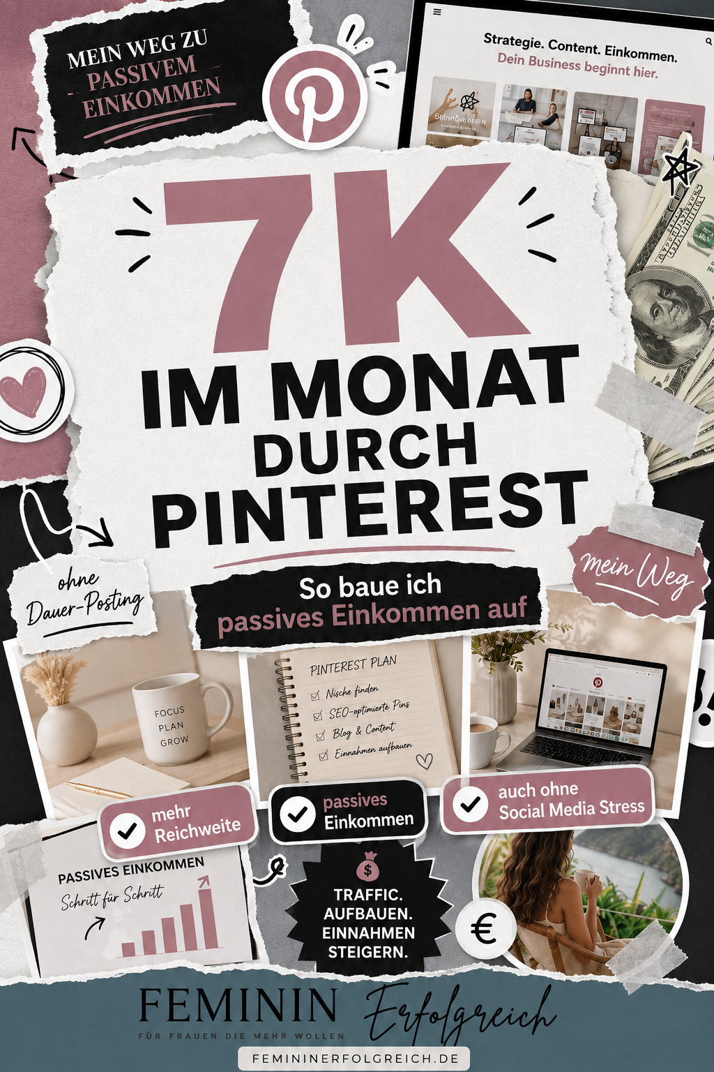 Pinterest Money 2.0 zeigt dir, wie du mit Pinterest Reichweite aufbaust, Blogtraffic steigerst und passives Einkommen entwickelst. Entdecke Pinterest Marketing, SEO, Affiliate Marketing und eine Strategie ohne täglichen Social Media Stress.