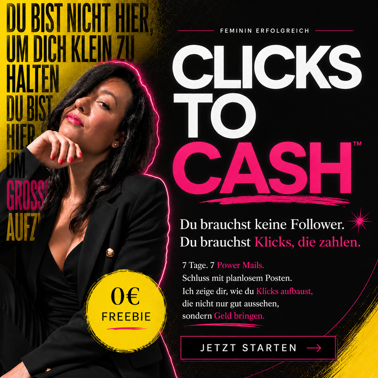 Clicks to Cash kostenloses E Mail Training für ein Online Business ohne Social Media