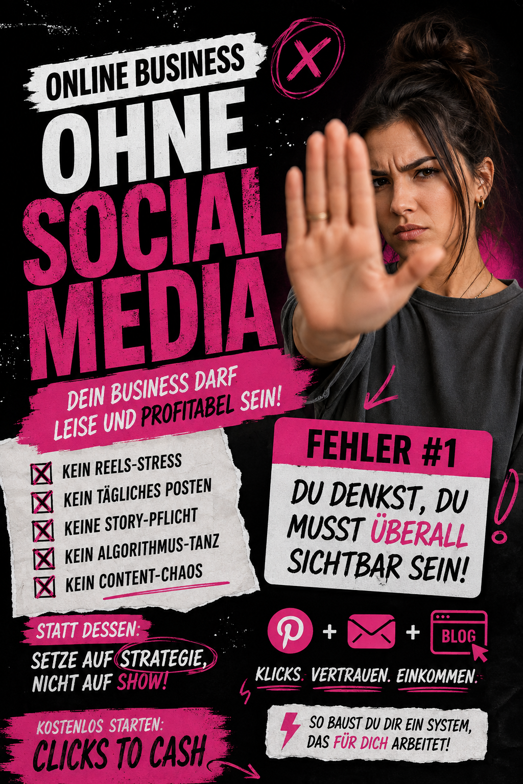 Pinterest Pin über Online Business ohne Social Media