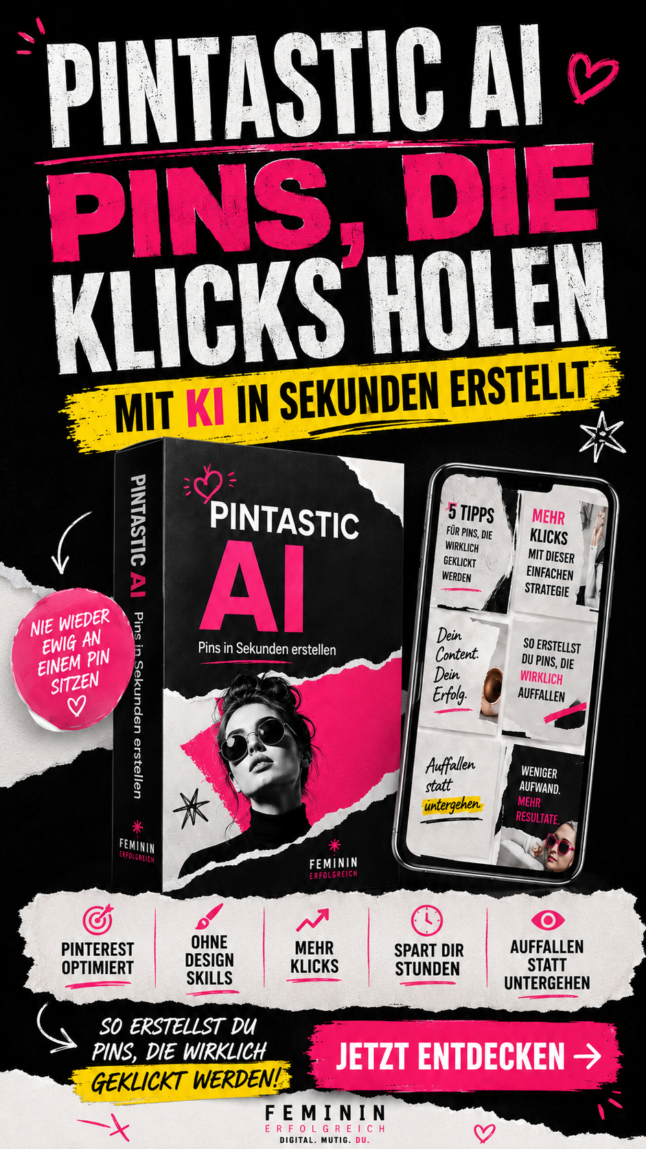 PINtastic AI Pins in Sekunden erstellen und mehr Pinterest Varianten für Reichweite und Klicks testen